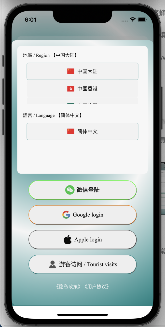 多语言地区界面